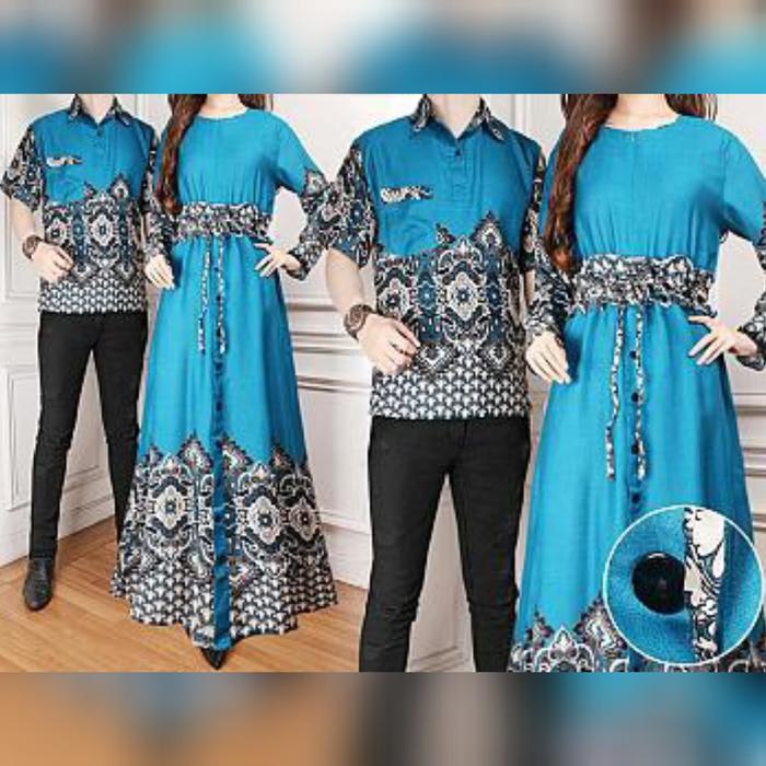 Gambar Cp Zarra Katun Rayon Motif Asli/Baju Batik Pasangan/Couple Batik - Tosca dari Ns Fashions undefined Tokopedia