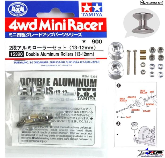 TAMIYA 15398 DOUBLE ALUMINUM ROLLERS 13-12MM | Indo4ward