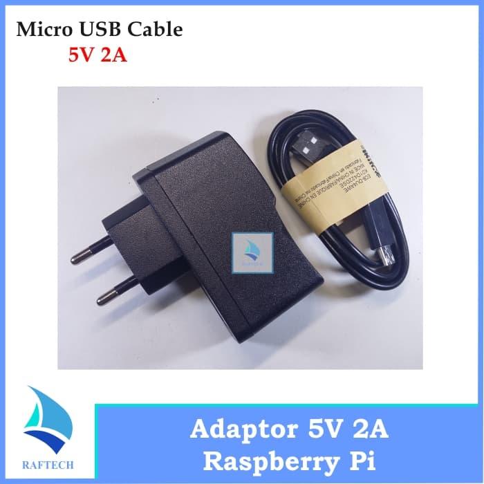 Gambar Adaptor Raspberry Pi 5V 2A Power Supply Micro USB Cable dari raftechbandung undefined Tokopedia