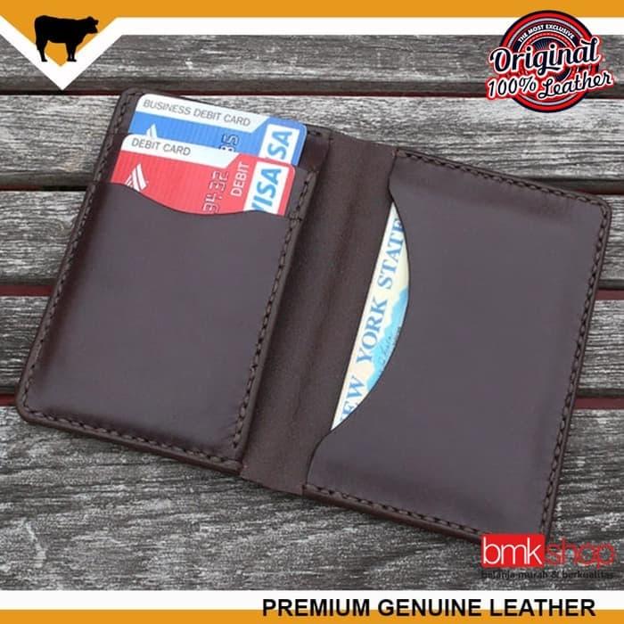 Jual Leather goods minimalist simple wallet card holder genuine