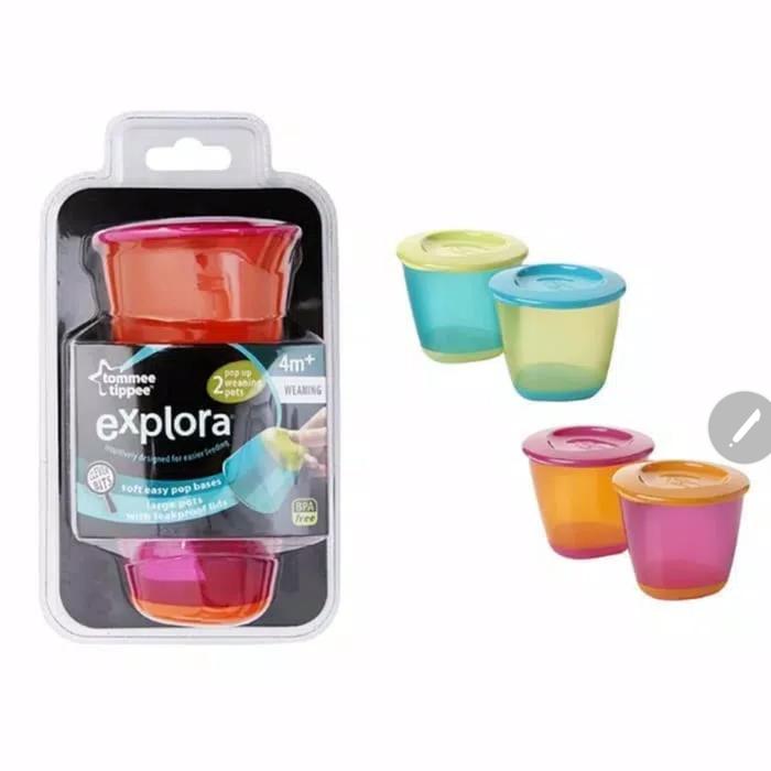 Tommee Tippee Pop Up Weaning Pots 2pcs Tempat Makanan Snacks