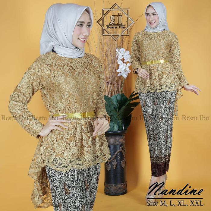 Gambar SETELAN KEBAYA NEW AURORA ( 4 PILIHAN WARNA ) - Emas dari HM fashion88 undefined Tokopedia