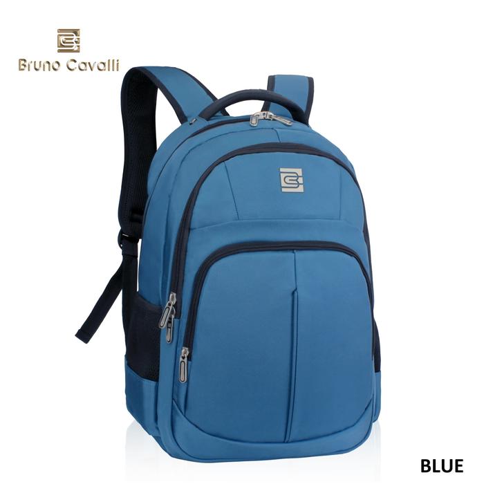 Gambar Tas Ransel Kerja Backpack Bruno Cavalli 8673 Free Rain Cover Original - Blue dari Bruno Cavalli_NEW undefined Tokopedia