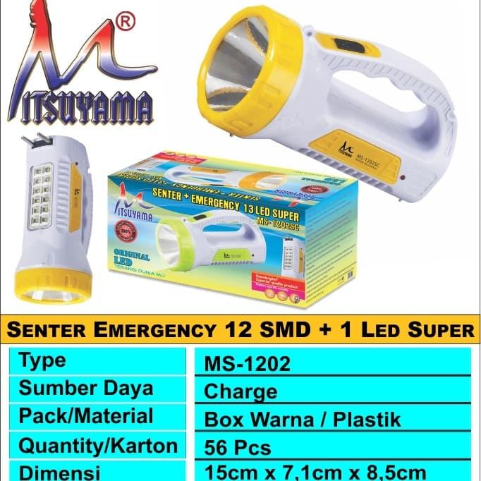 Gambar senter + emergency 13 led super dari Toko HT POC undefined Tokopedia