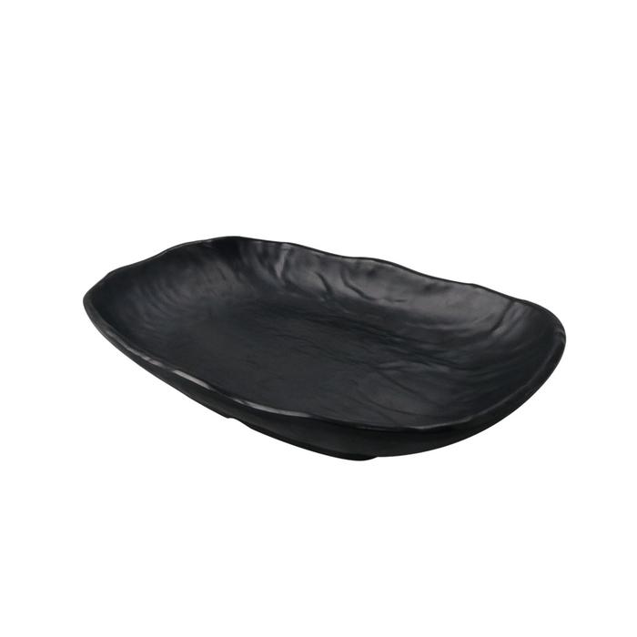 Gambar Piring Kotak Rounded Model Batu 8 inch P6608A - Golden Dragon Melamin - Hitam dari Arwana Houseware undefined Tokopedia