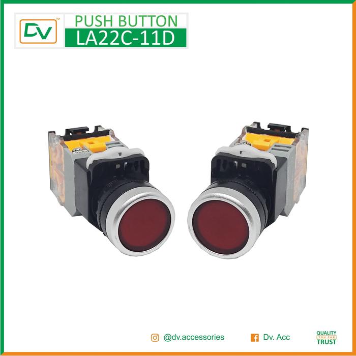 Gambar PUSH BUTTON LED 22MM / LA22C-11D - Merah dari DV.Switchboard undefined Tokopedia