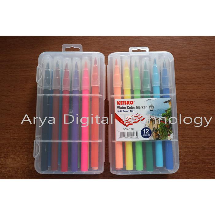 Gambar Soft Brush Tip Water Color Marker 12 Warna KENKO Murah Bagus Original dari Arya Digital Technology undefined Tokopedia