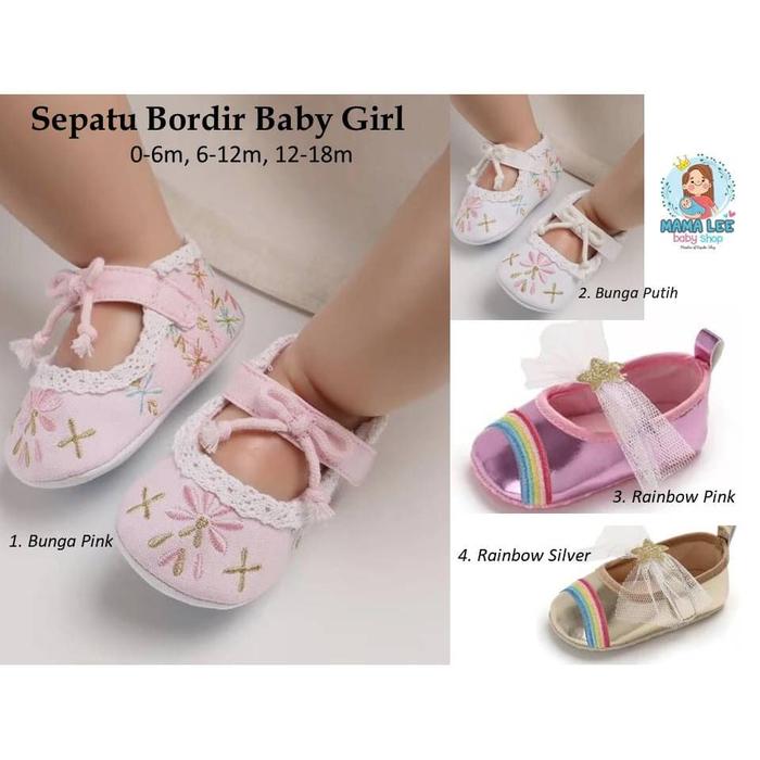Jual SEPATU BORDIR BABY GIRL SEPATU PESTA BAYI BABY SHOES PARTY