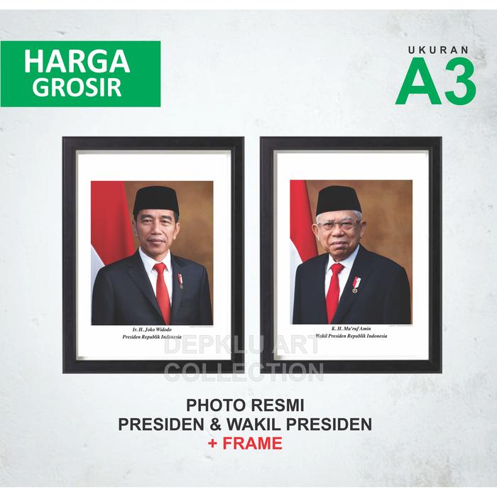 Gambar Foto Presiden dan Wakil Presiden Resmi + Frame Uk.A3 dari Beneranshop undefined Tokopedia