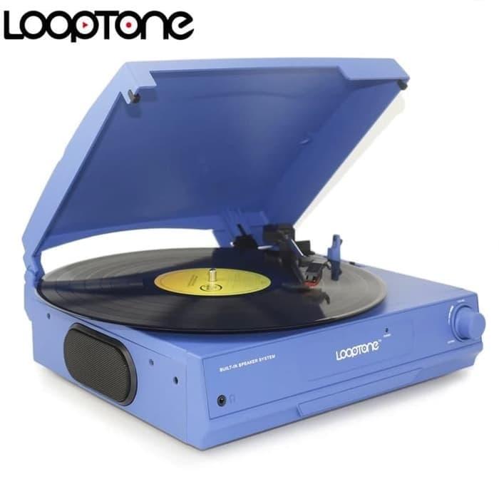 Gambar turntable gramaphone vnyl record hijau / biru - Biru dari Cellinesia undefined Tokopedia