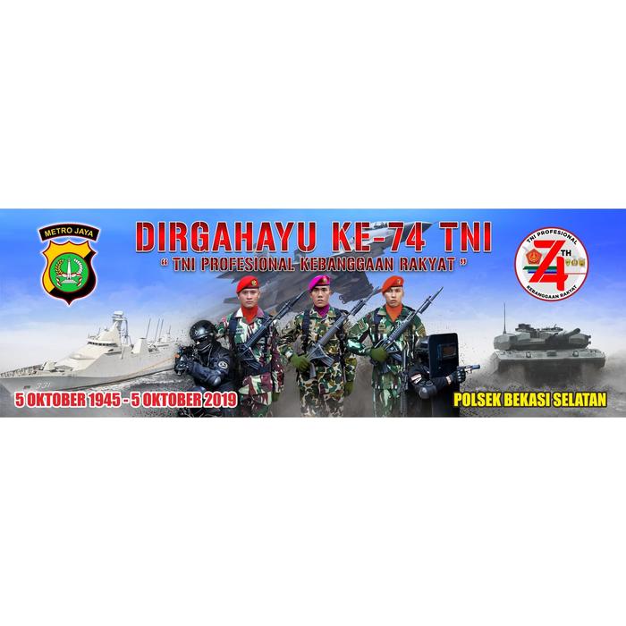 Gambar SPANDUK HUT TNI 74 UKURAN 3 X 1 METER dari RAS PRINTING undefined Tokopedia