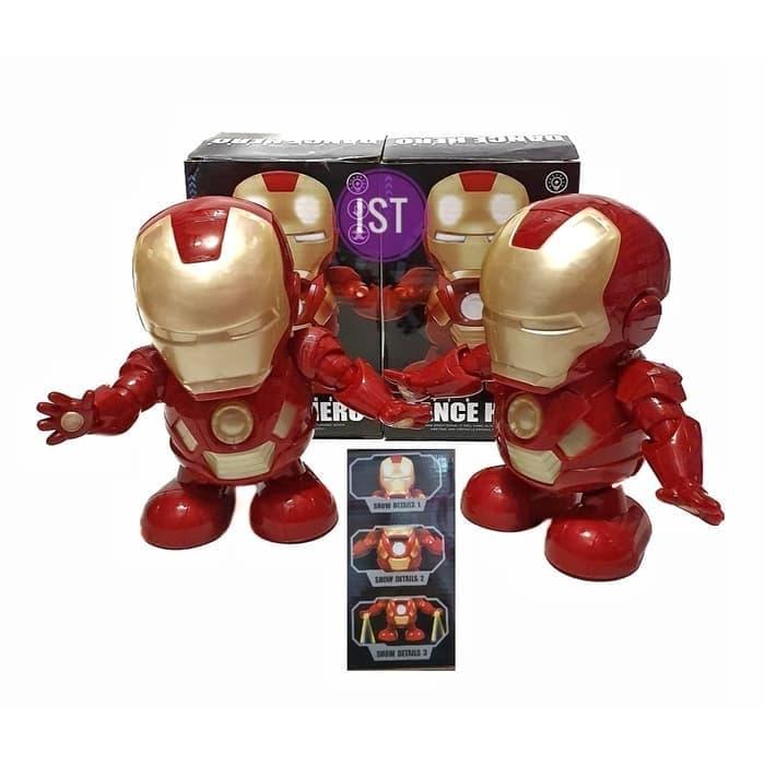 Mainan Anak Super Hero Dance Robot Iron Man Wm0858f