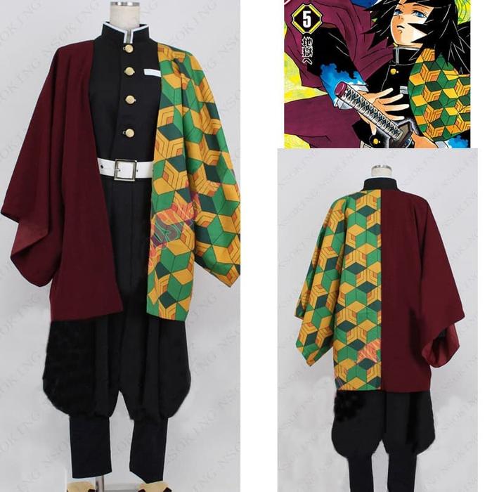 Gambar FULLSET COSTUME GIYUU TOMIOKA KIMETSU NO YAIBA - S dari Qtakasi undefined Tokopedia