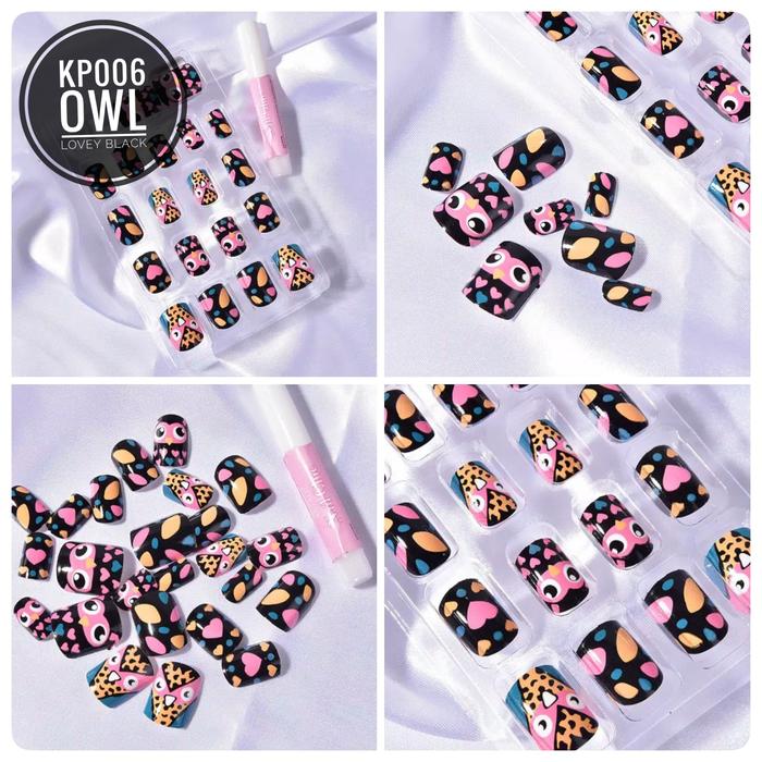 Gambar Kuku Palsu Fake Nails Motif isi 24 psc (ADA BOX) + Gratis Lem Kuku dari d.Aphrodite undefined Tokopedia