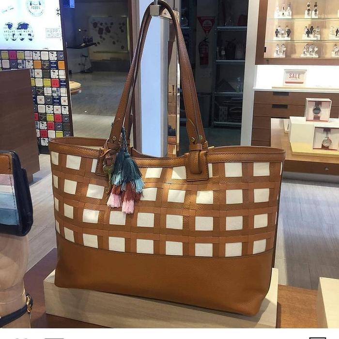 Fossil Rachel Tote Tan Stripe