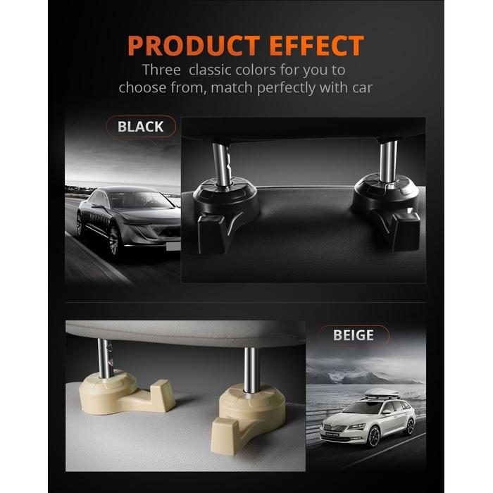 Gambar Hanger Car Hook Gantungan Jok Mobil Car Seat Hooks portable car hanger - Hitam dari tokoju undefined Tokopedia