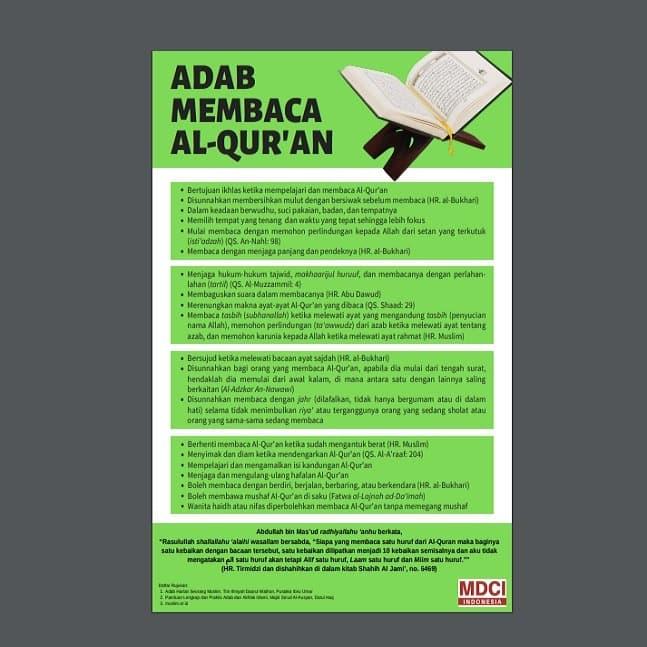 Jual Poster Adab Membaca Al Qur An Kab Bantul Rumah Kurma Jogja Tokopedia