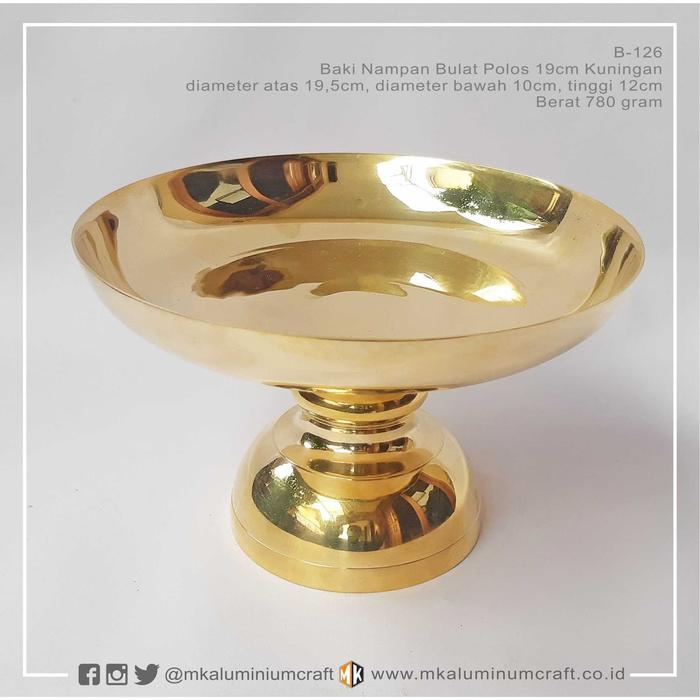 Gambar Nampan Seserahan Baki Dulang Kuningan - Tempat Buah 19cm - MK B126 dari mk aluminium undefined Tokopedia