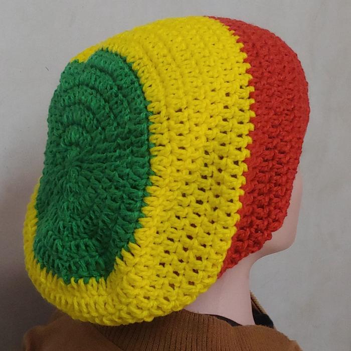Jual topi reggae/topi rasta motif salur 