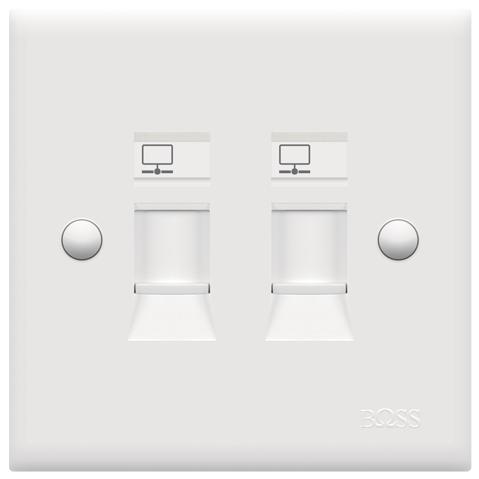 Gambar BOSS B32CAT5 2 gang RJ45 Cat5e data outlet w/ shutter - B32 CAT5 dari citraamantosa undefined Tokopedia