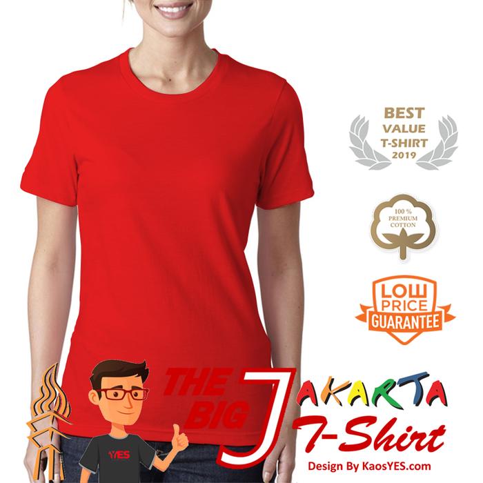 Gambar Kaos Polos T-Shirt Wanita / LADIES - Merah, M dari Hygmatic undefined Tokopedia