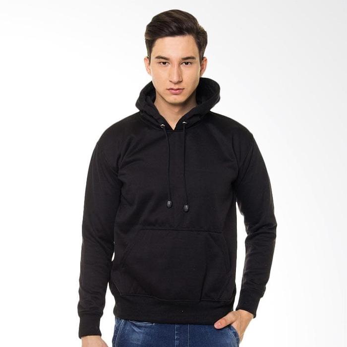 Jaket Hoodie Polos Pria Hijau, L