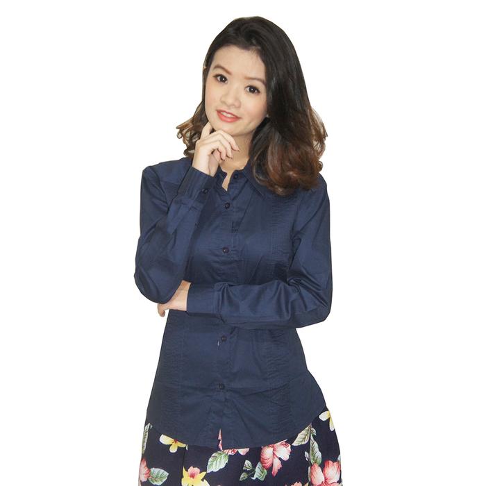 Gambar Adore Kemeja Lengan Panjang Plead Black - Navy dari adoreshop undefined Tokopedia