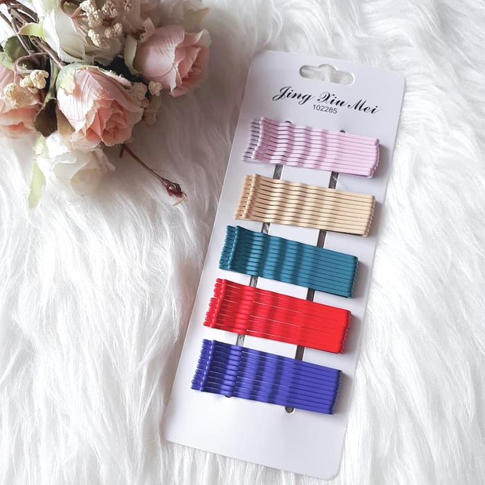 Gambar [READY] Bobby Pin 1 Set 40 Pcs dan 50 Pcs Warna Warni Rainbow Candy - Type C dari Just B Aksesoris Fashion undefined Tokopedia