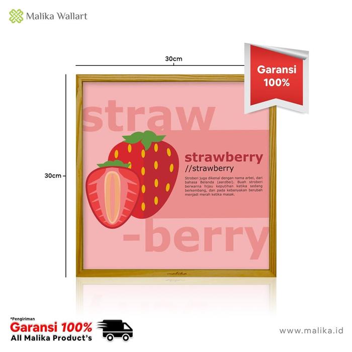 Gambar Poster Media Pembelajaran Buah Strawberry Untuk Pajangan Kamar Anak dari malikawallart undefined Tokopedia