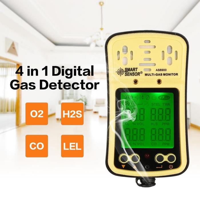 Gambar Gas Detector O2 CO H2S LEL Smart Sensor 4 in 1 Detector Tester AS8900 dari HRDIK undefined Tokopedia