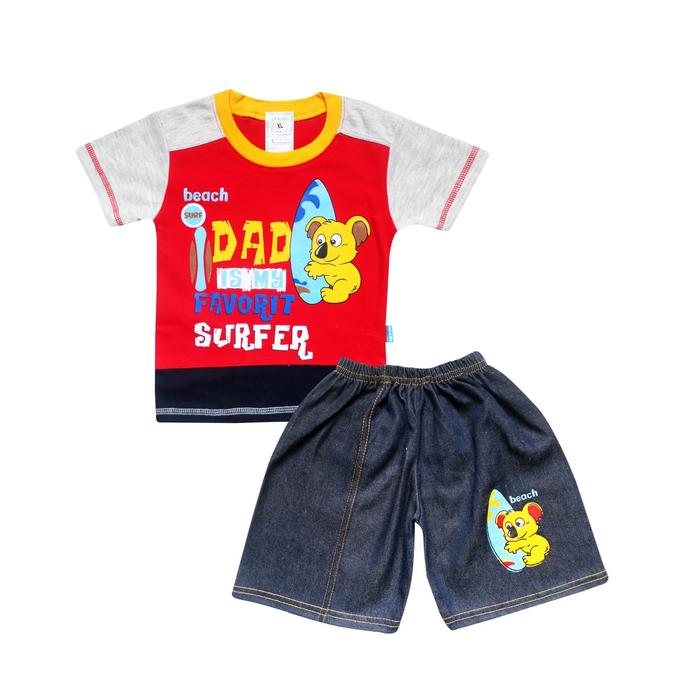 Gambar WakaKids Baju Anak Laki Laki Tangan Pendek Koala 2157 - Abu-abu dari Wakakids undefined Tokopedia