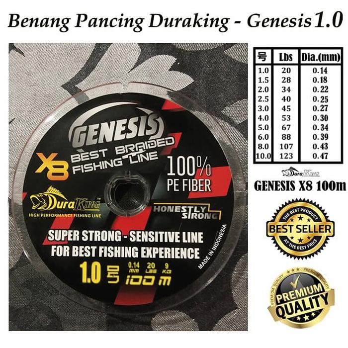 Gambar Benang/Senar Pancing Duraking Genesis PE 1.0 dari rumah jess undefined Tokopedia