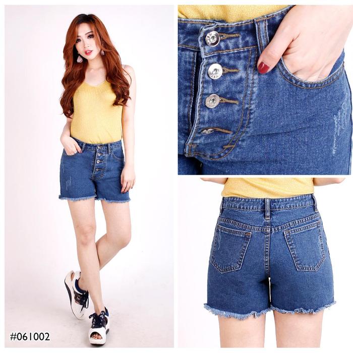 Gambar [4 MODEL] Celana Hotpants Wanita Kancing 4 Celana Pendek Wanita Import - Biru Tua, 29 dari Sarang Jeans undefined Tokopedia