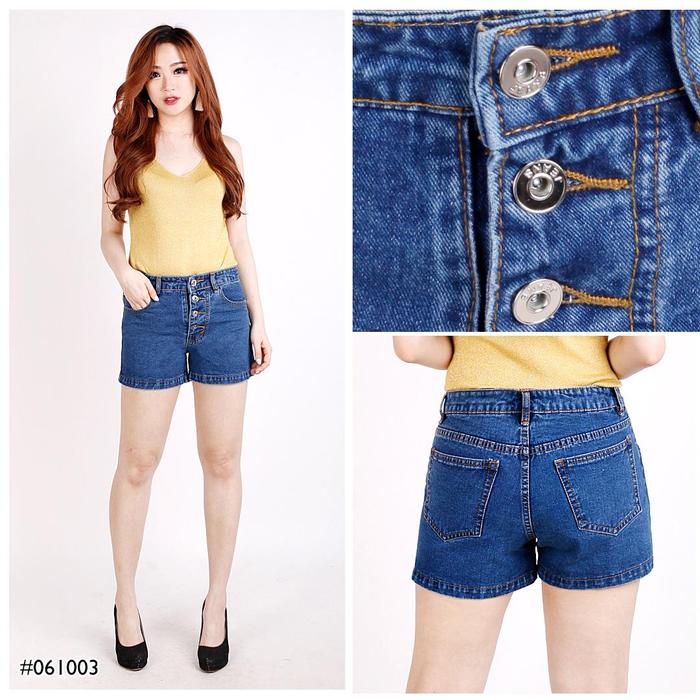 Gambar [4 MODEL] Celana Hotpants Wanita Kancing 4 Celana Pendek Wanita Import - Biru, 30 dari Sarang Jeans undefined Tokopedia