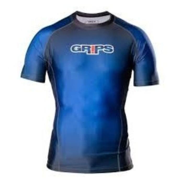 Gambar GRIPS SHORT SLEEVES RASHGUARD - WASP - BLUE HONEYCOMB - M dari ELITE MMA SHOP undefined Tokopedia