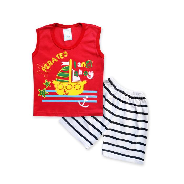Gambar WakaKids Baju Anak Laki Laki Singlet Kaos Pirates 2895 - Merah dari Wakakids undefined Tokopedia