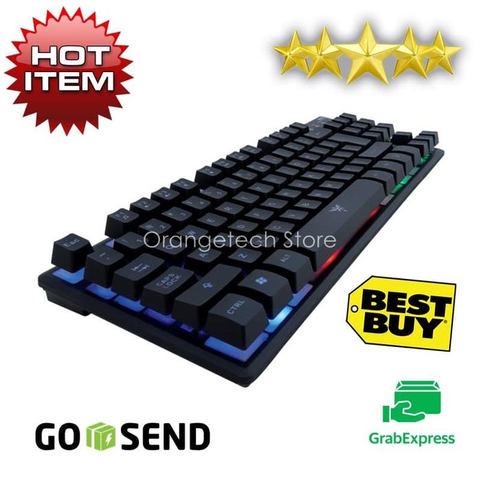 Gambar Gaming Keyboard Tenkeyless Rainbow LED NYK TKL K01 Original dari Orangetech Store undefined Tokopedia