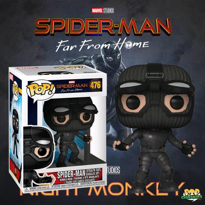 Funko Popspider Man Far From Home Spiderman Stealth Suit Goggles Up