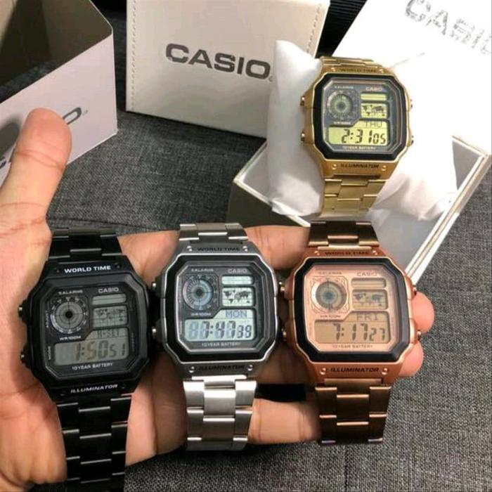 Jual JAM TANGAN CASIO ILLUMINATOR AE-1200 DIGITAL KW SUPER RANTAI KOTAK -  Kota Bandung - kasih galery baru | Tokopedia