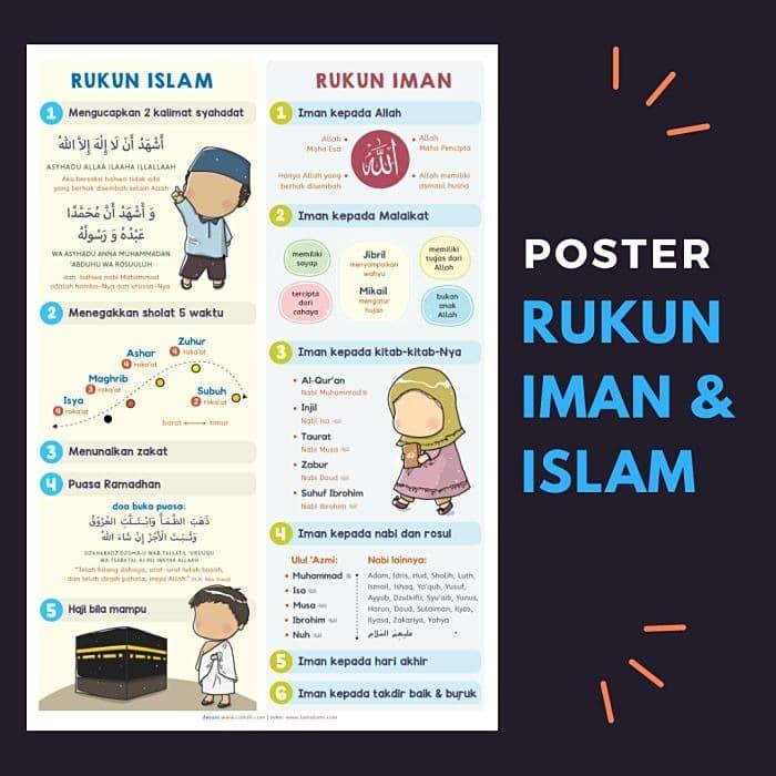 Gambar Poster Rukun Iman dan Rukun Islam untuk Anak-Anak dari Luma Lumi Shop undefined Tokopedia