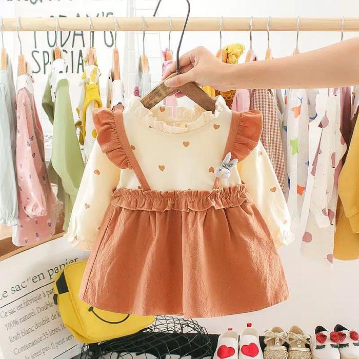 Gambar Dress Bayi / Dress Anak / Pakaian Bayi Anak Perempuan Lengan Panjang - 1-2 Tahun dari babytime.id undefined Tokopedia