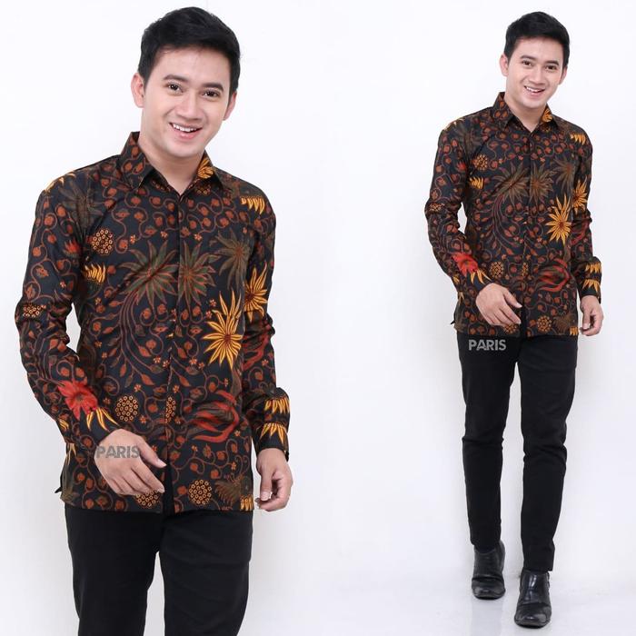 Gambar BAJU BATIK PRIA KEMEJA LENGAN PANJANG ORIGINAL - Hitam, M dari Bintang shop jaya undefined Tokopedia