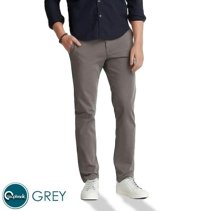 Gambar Celana Chino Slim Fit - Celana Panjang Pria Premium Grey - Grey, 31 dari Loopback undefined Tokopedia