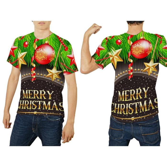 Gambar T-Shirt Kaos Pria Tema HOLIDAY MERRY CHRISTMAS 3D FullPrint ART 6 - S dari FikaStore undefined Tokopedia