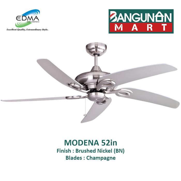 Jual MT EDMA 52 inch Modena Ceiling Fan Kipas Angin Plafon - Brushed ...