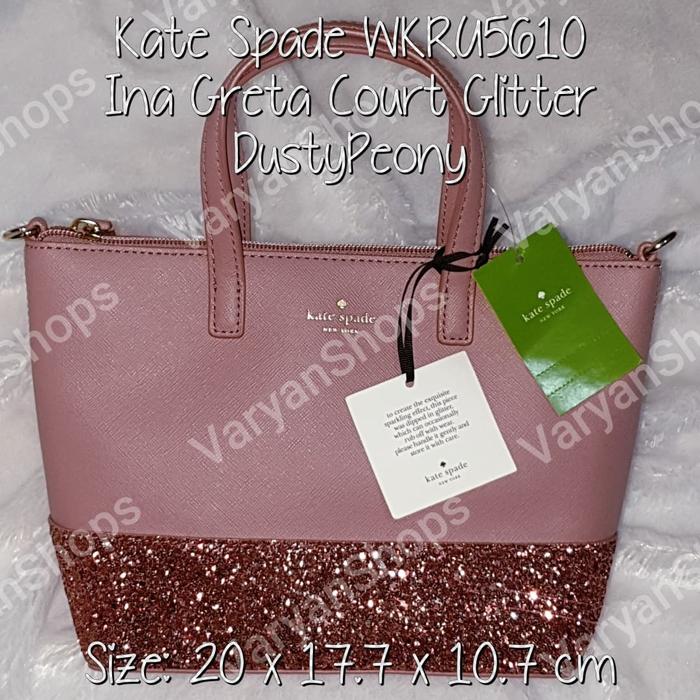 Jual KATE SPADE WKRU5610 INA GRETA COURT GLITTER DUSTYPEONY