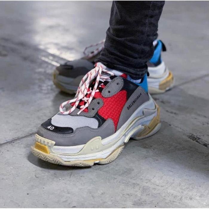 Balenciaga Triple S Grey Red Blue Balenciaga Triple S Trainers