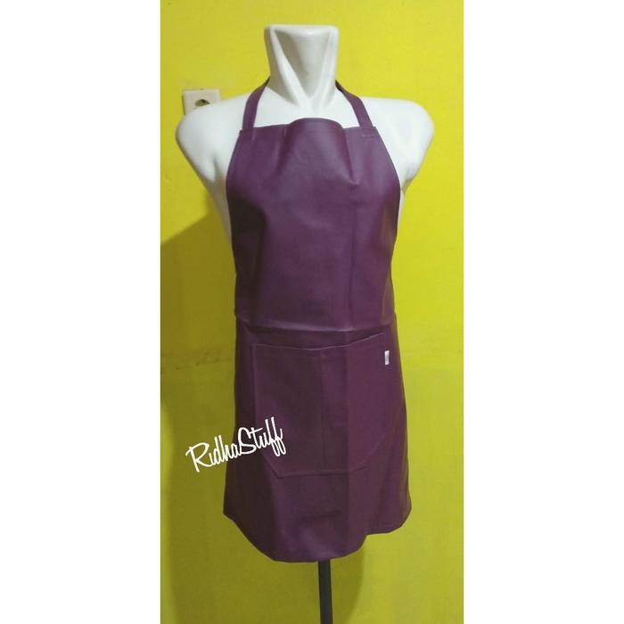 Gambar Apron Celemek Kulit Oskar - Ungu dari RidhaStuff_NEW undefined Tokopedia