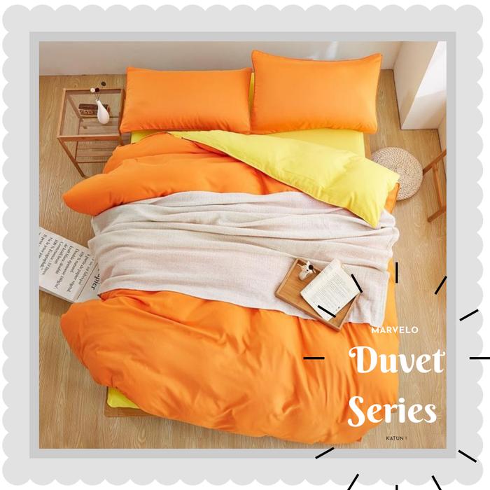 Gambar Duvet dan Sprei Set Lengkap Ukuran 200 cm t40 King Size - by Marvelo - Orange Kuning dari Marvelo Bedding undefined Tokopedia
