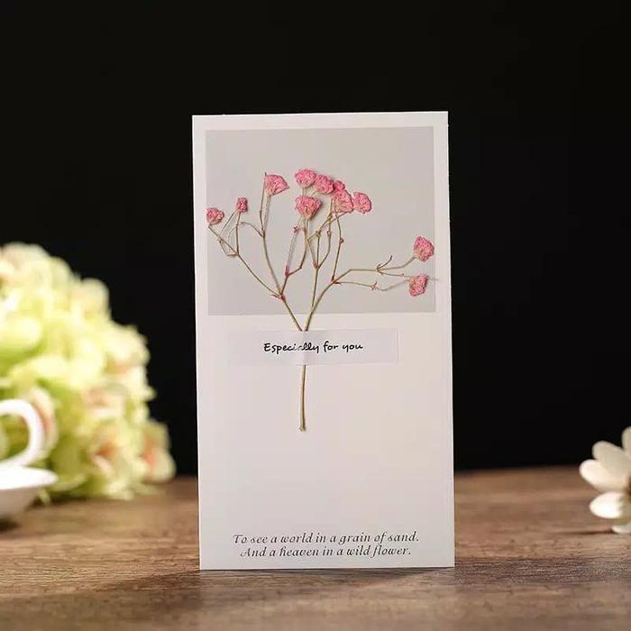 Gambar Gift Card Dried Flower 3D Original Import- Kartu Ucapan - Gypso Pink dari Felliz Store undefined Tokopedia